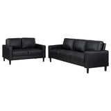 Ruth 2-piece Upholstered Track Arm Sofa Set Black by Coaster at Eve Furniture
