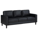 Ruth 2-piece Upholstered Track Arm Sofa Set Black by Coaster at Eve Furniture