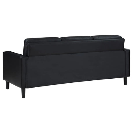Ruth 2-piece Upholstered Track Arm Sofa Set Black by Coaster at Eve Furniture