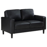 Ruth 2-piece Upholstered Track Arm Sofa Set Black by Coaster at Eve Furniture