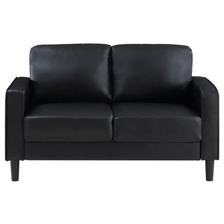 Ruth 2-piece Upholstered Track Arm Sofa Set Black by Coaster at Eve Furniture