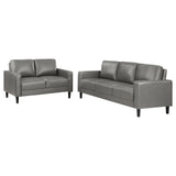 Ruth 2-piece Upholstered Track Arm Sofa Set Grey by Coaster at Eve Furniture