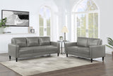 Ruth 2-piece Upholstered Track Arm Sofa Set Grey by Coaster at Eve Furniture