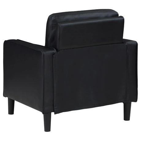 Ruth 3-piece Upholstered Track Arm Sofa Set Black by Coaster at Eve Furniture