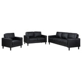 Ruth 3-piece Upholstered Track Arm Sofa Set Black by Coaster at Eve Furniture