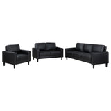 Ruth 3-piece Upholstered Track Arm Sofa Set Black by Coaster at Eve Furniture