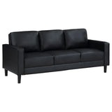 Ruth 3-piece Upholstered Track Arm Sofa Set Black by Coaster at Eve Furniture