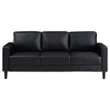 Ruth 3-piece Upholstered Track Arm Sofa Set Black by Coaster at Eve Furniture