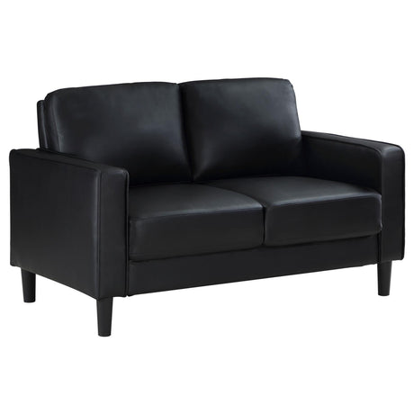 Ruth 3-piece Upholstered Track Arm Sofa Set Black by Coaster at Eve Furniture