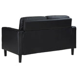 Ruth 3-piece Upholstered Track Arm Sofa Set Black by Coaster at Eve Furniture