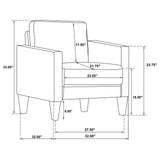 Ruth 3-piece Upholstered Track Arm Sofa Set Grey by Coaster at Eve Furniture