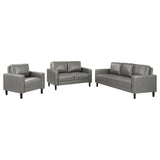 Ruth 3-piece Upholstered Track Arm Sofa Set Grey by Coaster at Eve Furniture