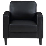 Ruth Black Faux Leather Upholstered Track Arm Accent Chair by Coaster at Eve Furniture