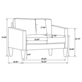 Ruth Black Upholstered Track Arm Faux Leather Loveseat by Coaster at Eve Furniture