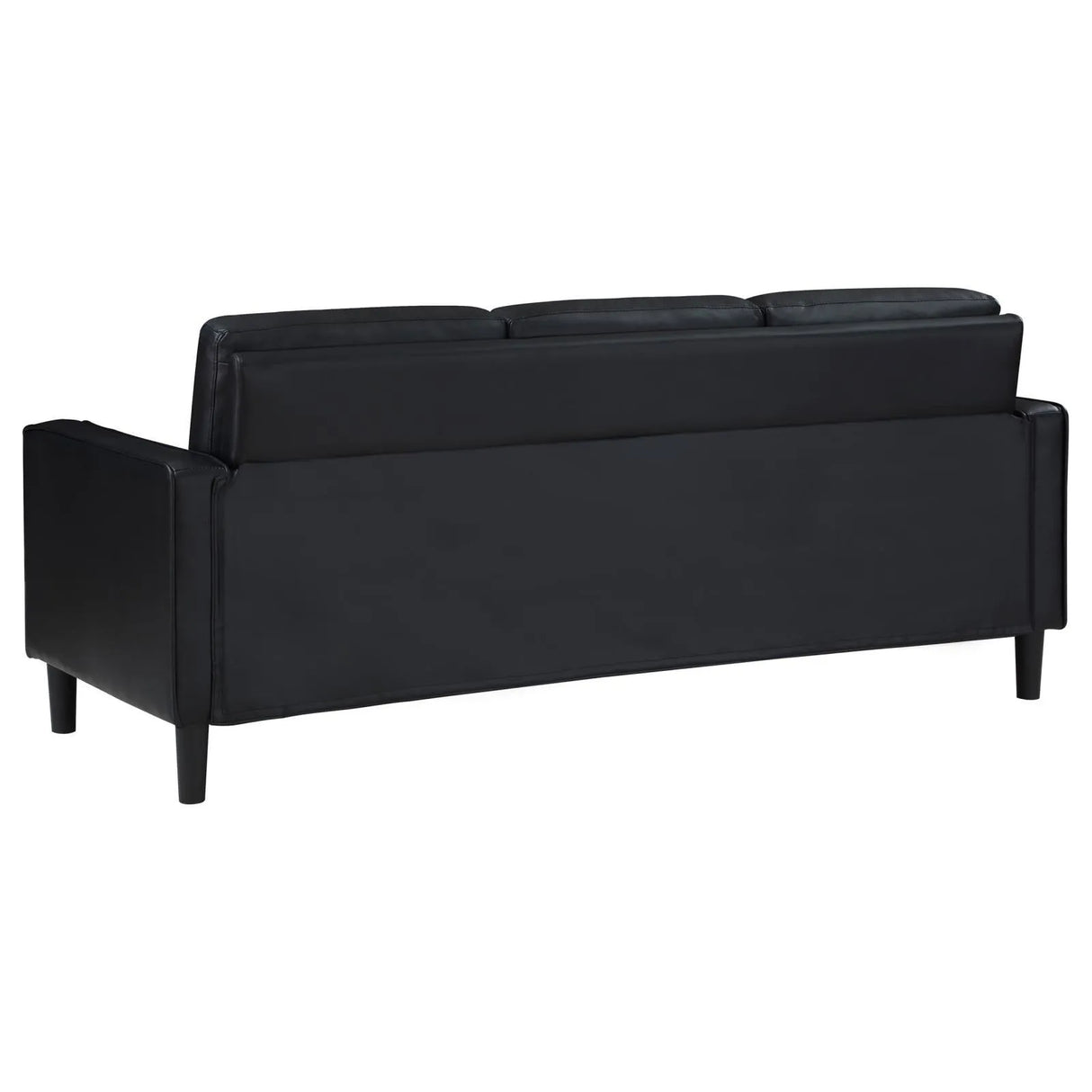 Ruth Black Upholstered Track Arm Faux Leather Sofa by Coaster at Eve Furniture