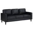 Ruth Black Upholstered Track Arm Faux Leather Sofa by Coaster at Eve Furniture