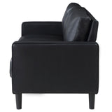 Ruth Black Upholstered Track Arm Faux Leather Sofa by Coaster at Eve Furniture