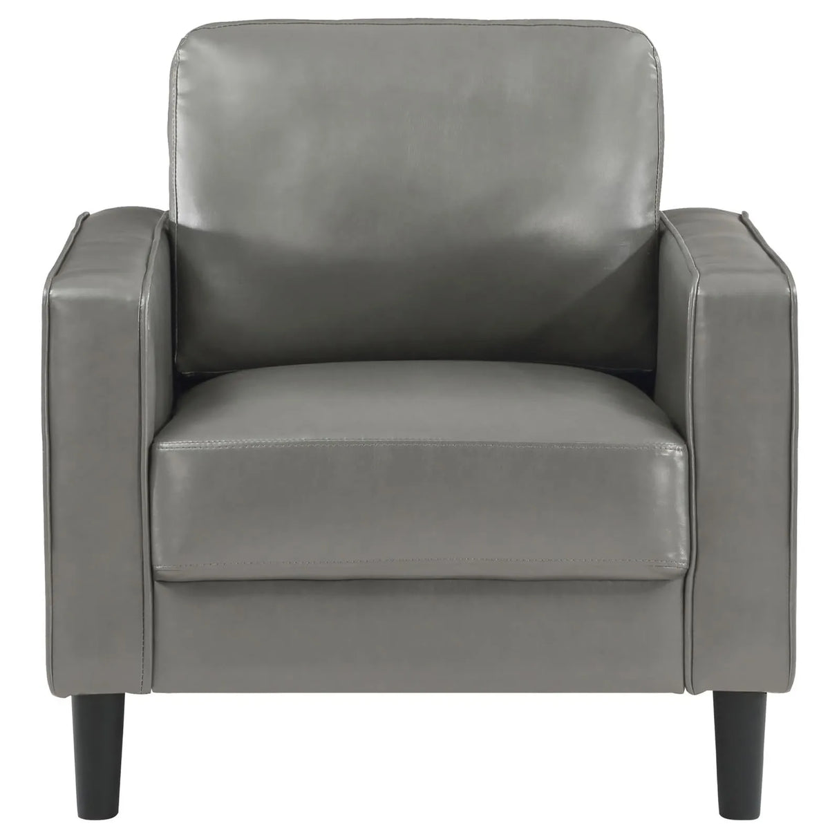 Ruth Gray Upholstered Track Arm Faux Leather Living Room Set by Coaster at Eve Furniture