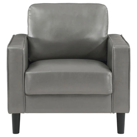 Ruth Gray Upholstered Track Arm Faux Leather Living Room Set by Coaster at Eve Furniture