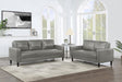 Ruth Gray Upholstered Track Arm Faux Leather Living Room Set by Coaster at Eve Furniture