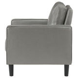Ruth Grey Faux Leather Upholstered Track Arm Accent Chair by Coaster at Eve Furniture