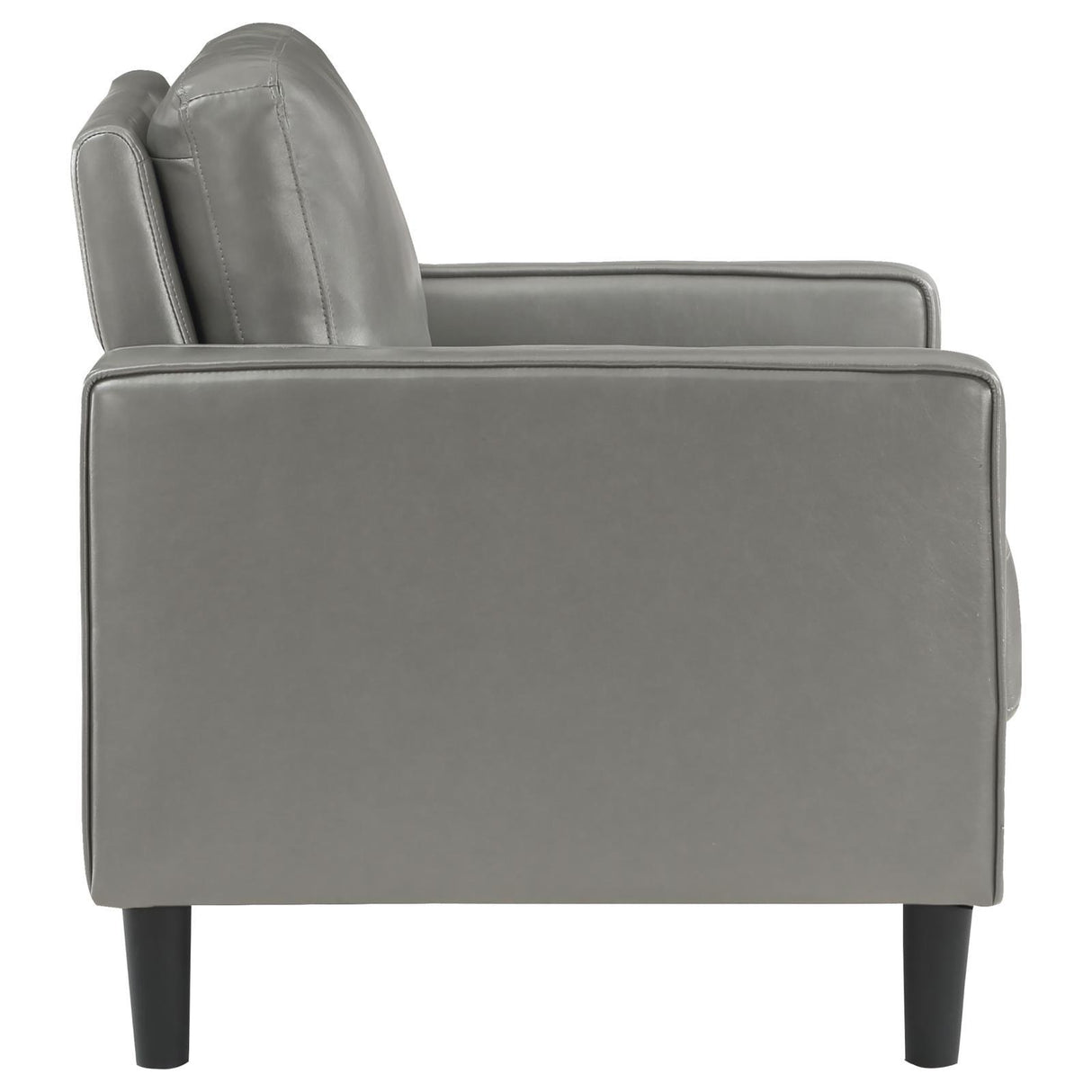 Ruth Grey Faux Leather Upholstered Track Arm Accent Chair by Coaster at Eve Furniture