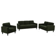 Ruth Matcha Green 3-Piece Fabric Upholstered Track Arm Living Room Set by Coaster at Eve Furniture