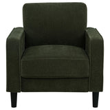 Ruth Matcha Green Fabric Upholstered Track Arm Accent Chair by Coaster at Eve Furniture