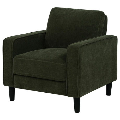 Ruth Matcha Green Fabric Upholstered Track Arm Accent Chair by Coaster at Eve Furniture