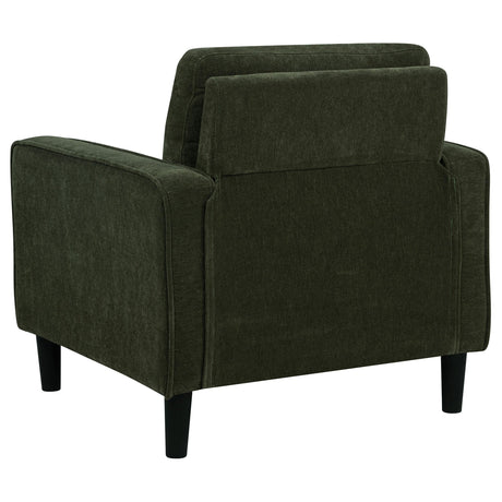Ruth Matcha Green Fabric Upholstered Track Arm Accent Chair by Coaster at Eve Furniture