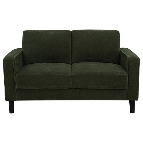 Ruth Matcha Green Fabric Upholstered Track Arm Loveseat by Coaster at Eve Furniture