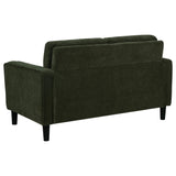 Ruth Matcha Green Fabric Upholstered Track Arm Loveseat by Coaster at Eve Furniture