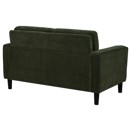 Ruth Matcha Green Fabric Upholstered Track Arm Loveseat by Coaster at Eve Furniture