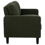 Ruth Matcha Green Fabric Upholstered Track Arm Loveseat by Coaster at Eve Furniture