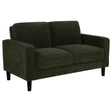 Ruth Matcha Green Fabric Upholstered Track Arm Loveseat by Coaster at Eve Furniture