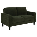 Ruth Matcha Green Fabric Upholstered Track Arm Loveseat by Coaster at Eve Furniture