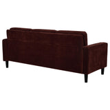 Ruth Rust Red 77-inch Fabric Upholstered Track Arm Sofa by Coaster at Eve Furniture