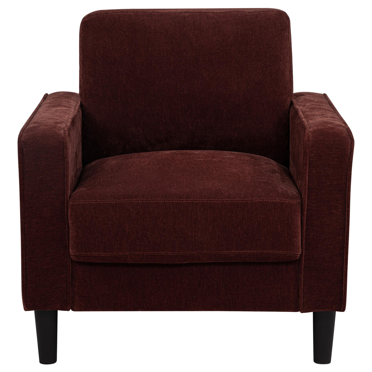 Ruth Rust Red Fabric Upholstered Track Arm Accent Chair by Coaster at Eve Furniture