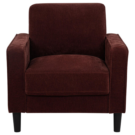 Ruth Rust Red Fabric Upholstered Track Arm Accent Chair by Coaster at Eve Furniture