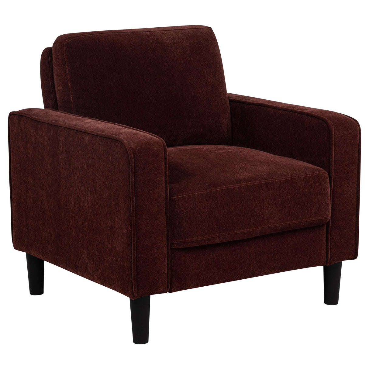 Ruth Rust Red Fabric Upholstered Track Arm Accent Chair by Coaster at Eve Furniture