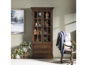 Rutherford Brown/Brown Curio Cabinet by Crestview at Eve Furniture