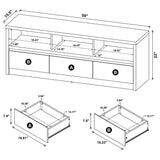 Rutland Black 59-inch 3-Drawer TV Stand Media Console by Coaster at Eve Furniture