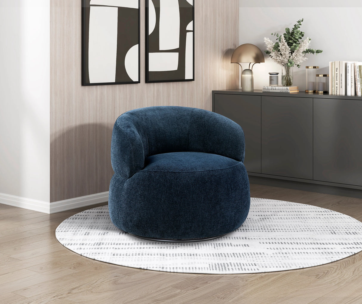 Ruvo Blue Swivel Accent Chair by Homelegance at Eve Furniture