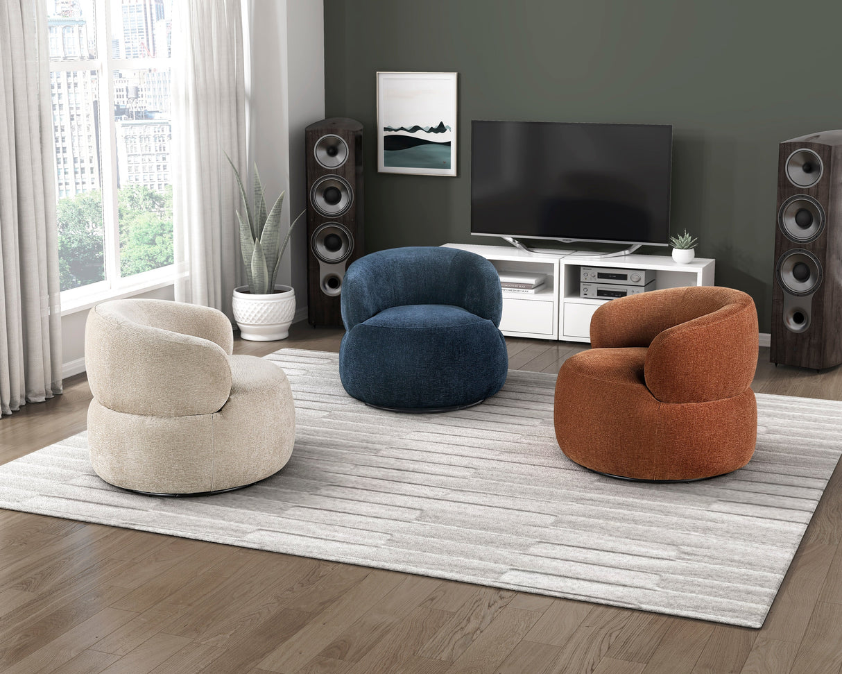 Ruvo Light Brown Swivel Accent Chair by Homelegance at Eve Furniture
