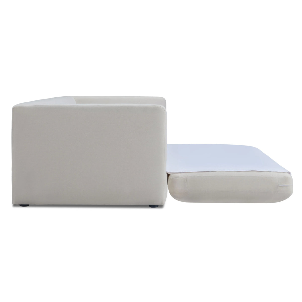 Ryan 91" Cream Upcycled Performance Linen Sofa Bed by TOV Furniture at Eve Furniture