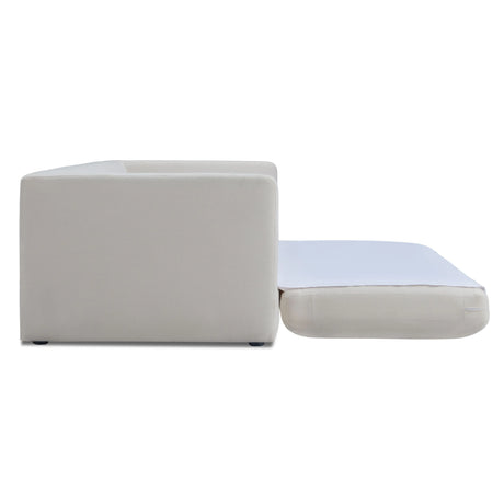 Ryan 91" Cream Upcycled Performance Linen Sofa Bed by TOV Furniture at Eve Furniture