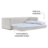 Ryan 91" Cream Upcycled Performance Linen Sofa Bed by TOV Furniture at Eve Furniture