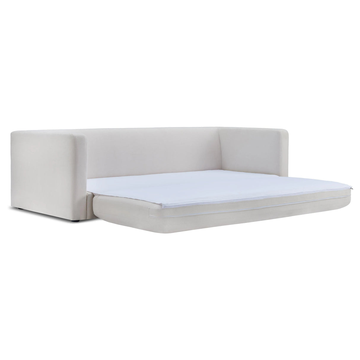 Ryan 91" Cream Upcycled Performance Linen Sofa Bed by TOV Furniture at Eve Furniture