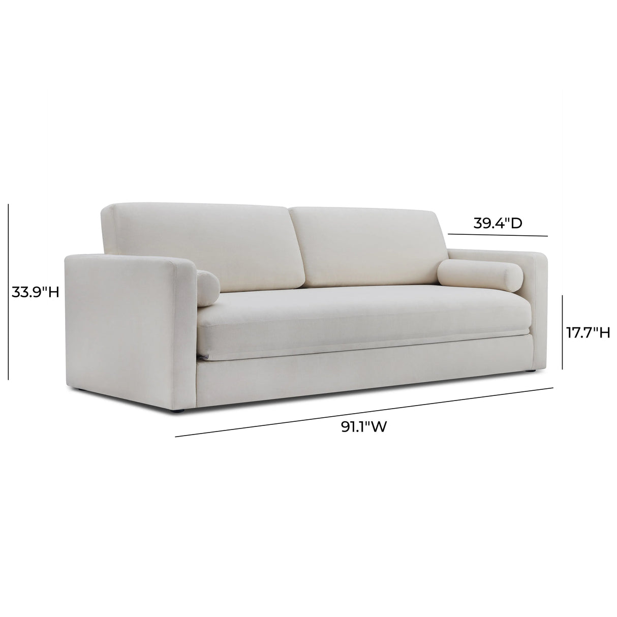 Ryan 91" Cream Upcycled Performance Linen Sofa Bed by TOV Furniture at Eve Furniture
