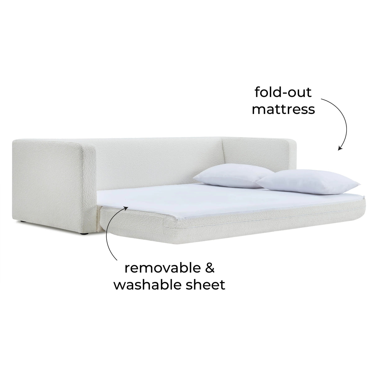 Ryan Boucle Sofa Bed by TOV Furniture at Eve Furniture